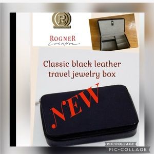 Classic black travel jewelry box unisex by rogner (Sweden) /2 Levels
